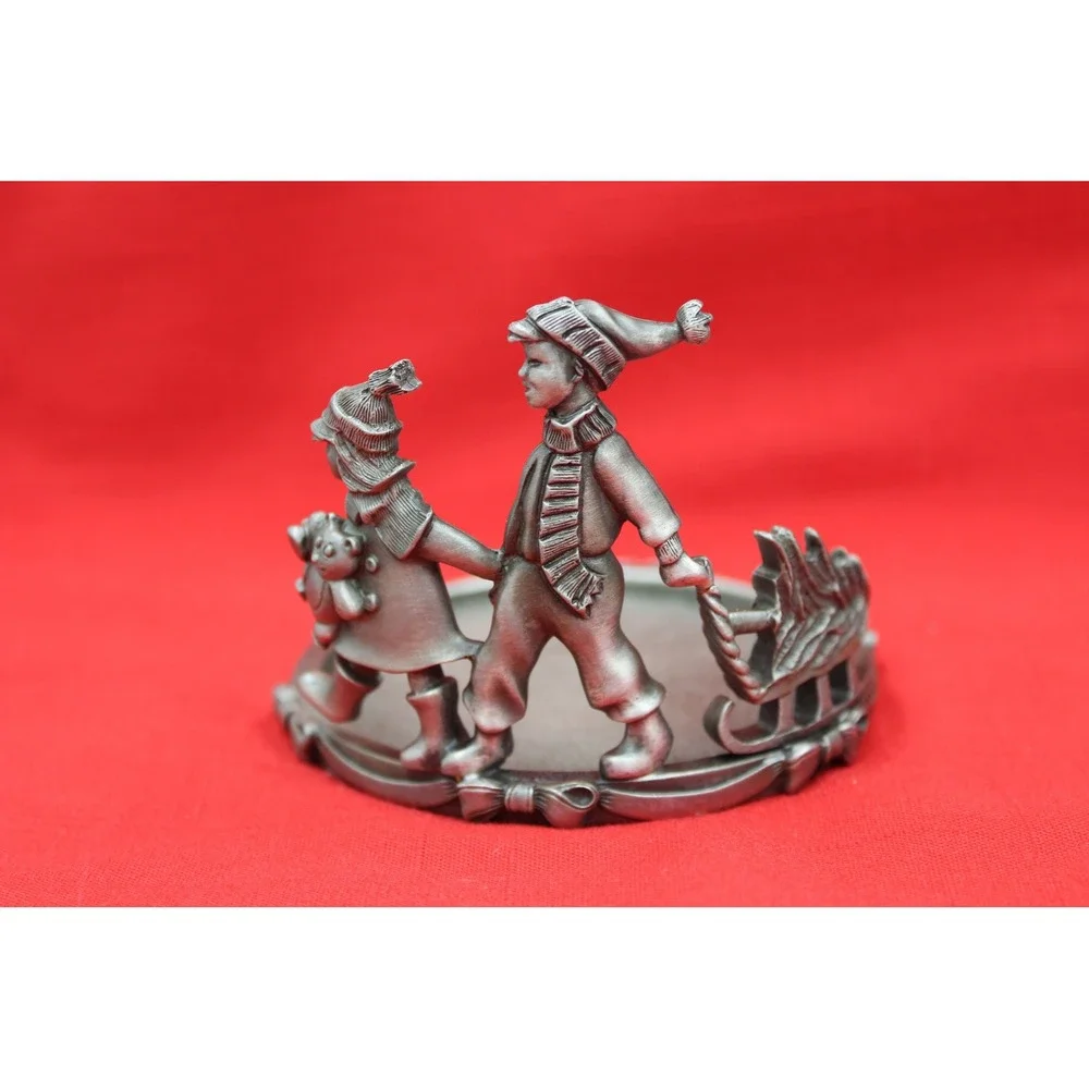 PartyLite Candle Holder Silver Childhood Memories Pewter P0107 Winter